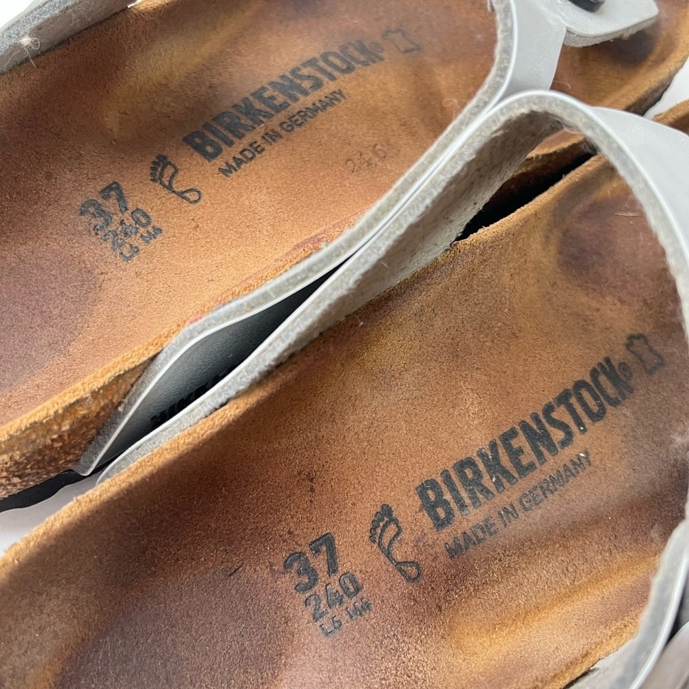 BIRKENSTOCK Gizeh Birko-Flor Silver Thong Sandals US 6 EU 37 - Picture 8 of 9